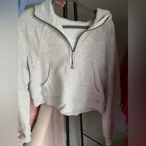 SOLD heather grey half zip lululemon scuba